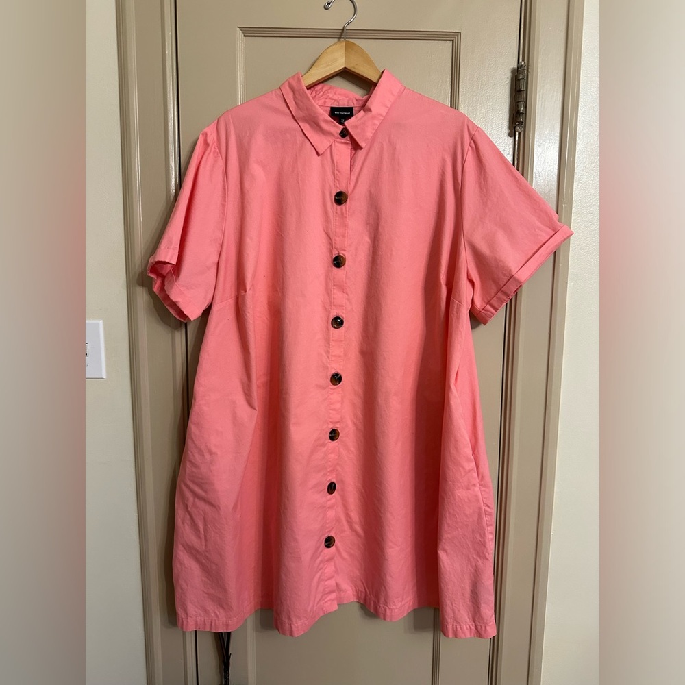 Pink Button Up Dress